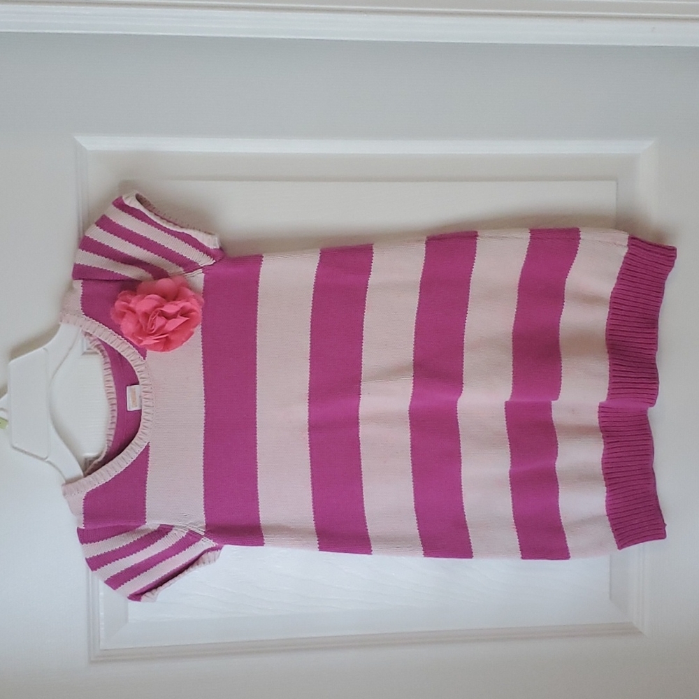 Gymboree pink and white knitted dreas